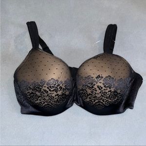 Size 38DDD SOMA Bra Balconette Stunning Support Underwire Black Lace